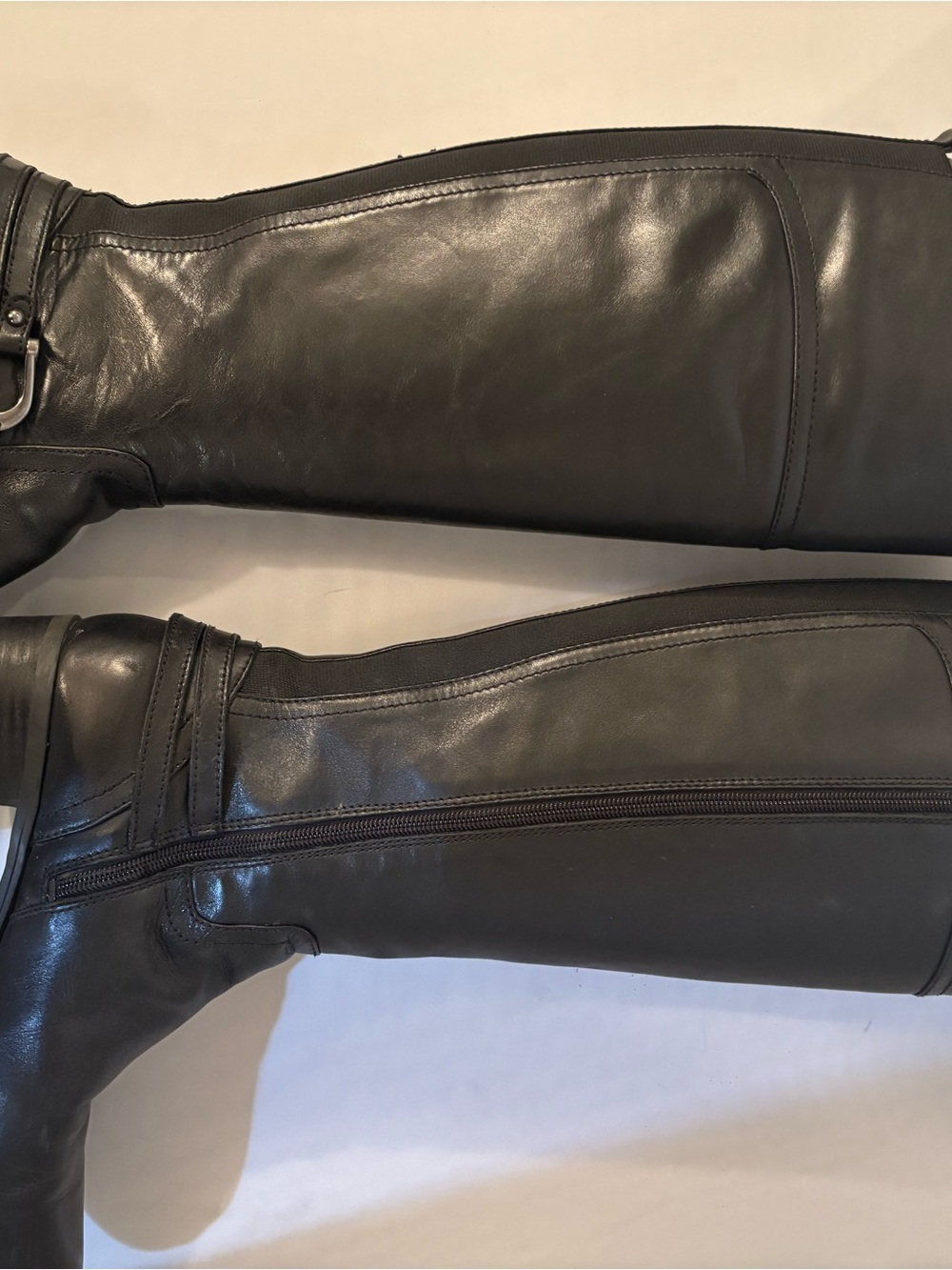 Audrey Brooks Black Tall Leather Riding Boots size 8 - Picture 5 of 10
